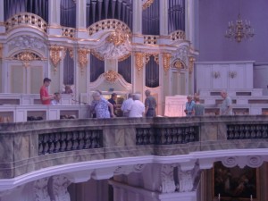 CIMG0924 Bach World Organ Tour Group at the Silbermann organ in Dresden