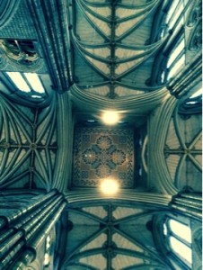 the vaulted ceiling